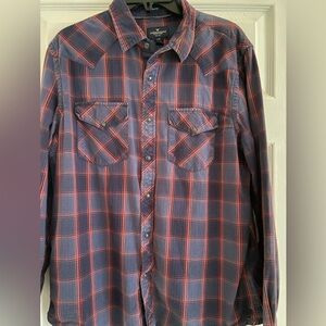 American Eagle Outfitters Blue and Red Checkered Shirt